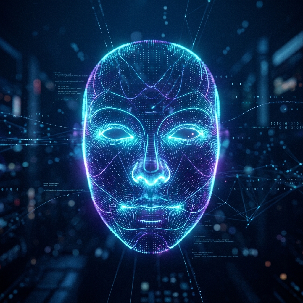 FaceAI Premium Face Recognition Terminal Illustration